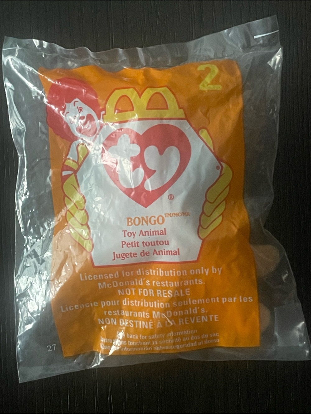 Vintage 1998 McDonald’s TY Teenie Beanie Bongo #2 Sealed
